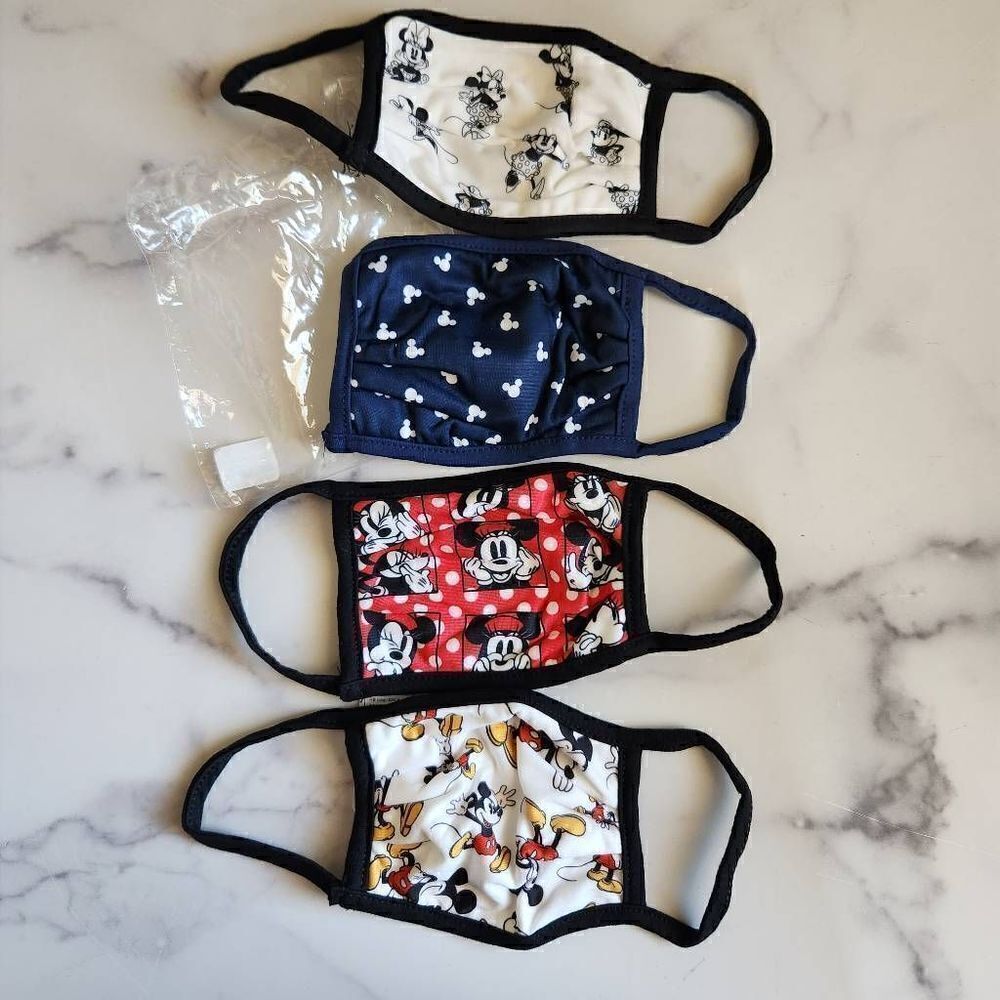 Disney Mickey Minnie mouse masks kids New 4 piece bundle polka dot